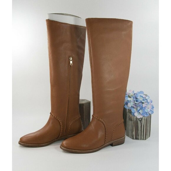 UGG Caramel Leather Gracen Whipstitch Tall Boots 6 - Picture 5 of 9